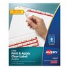 Avery Dennison Printable Index Dividers, 8 Tab, White, Pk50 11557